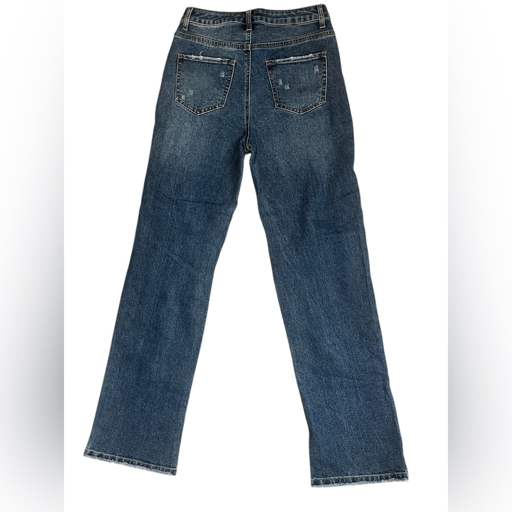 High Rise Distressed Blue Jeans - Picture 5 of 7